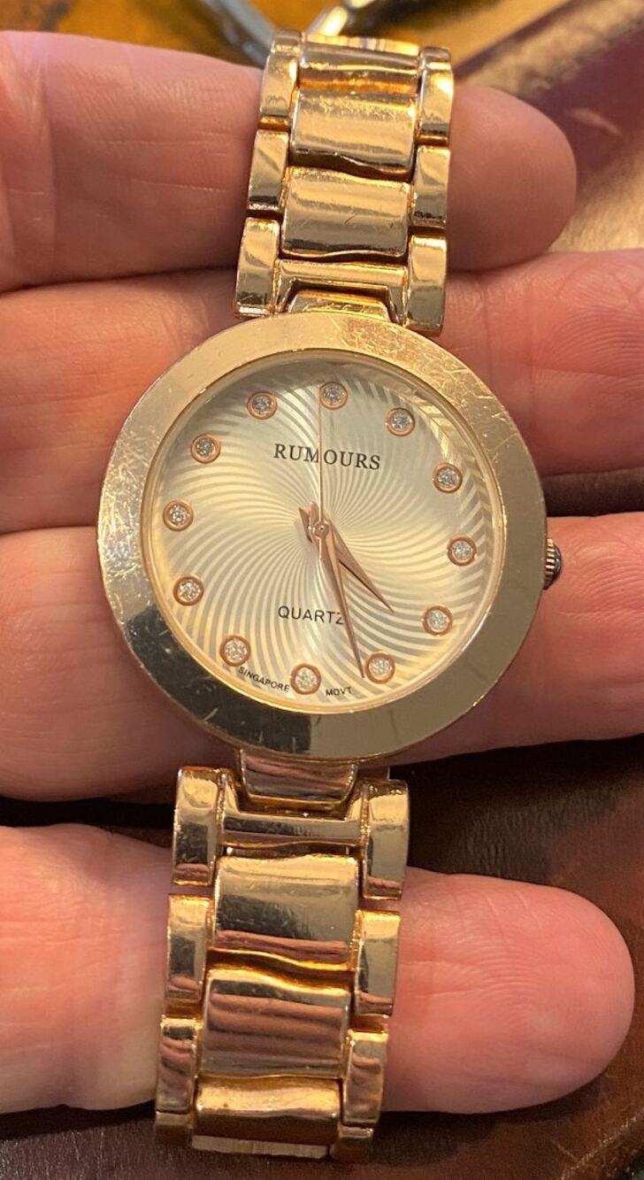 Women's Rumours Watch, Gold Tone with Link Band